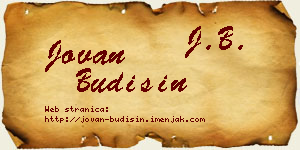 Jovan Budišin vizit kartica